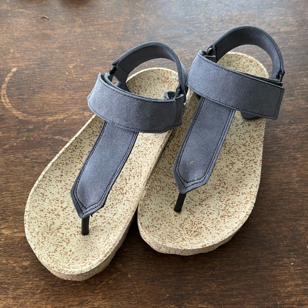 Suede sandals real leather